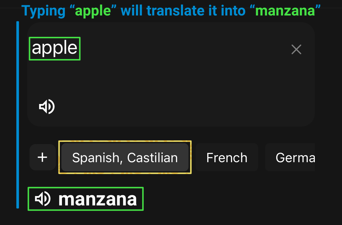 Typing to translate